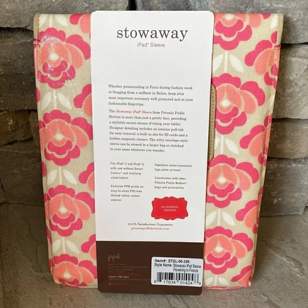 Petunia Pickle Bottom Stowaway Storage Protective Case iPad 2 & 3 New
